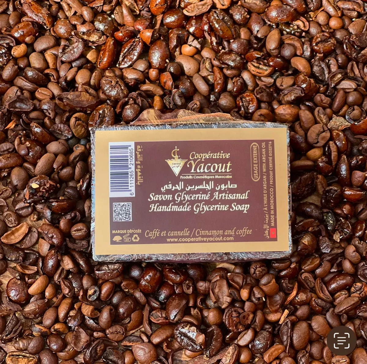 Jabón de café y canela
