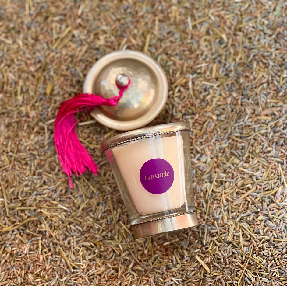 Vela artesanal de lavanda