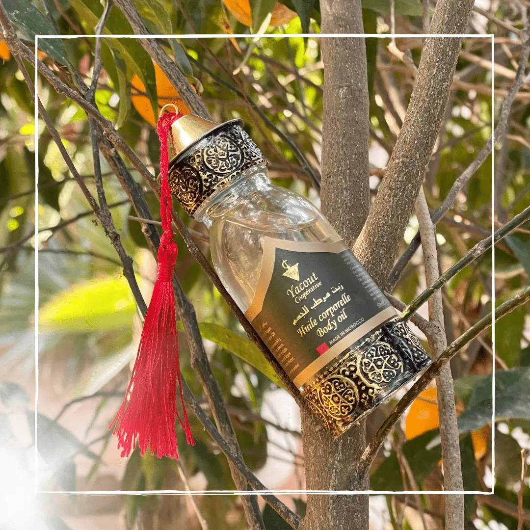 Aceite corporal de flor de azahar, frasco decorativo
